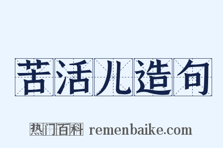 苦活儿造句是什么意思的图片